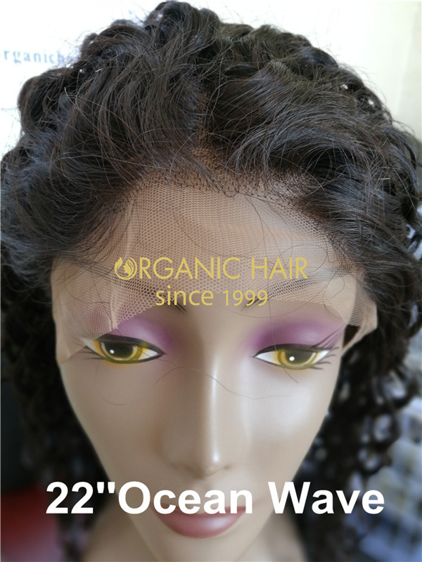 Wholesale cheap full lace wig human hair with baby hair Ocean wave X35